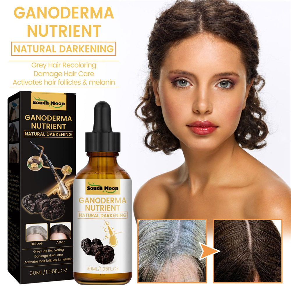 Essence Oil Natural Hair Growth Scalp Black Ganoderma Lucidum White To Black Stop Hair Loss Treatment Products 30ml