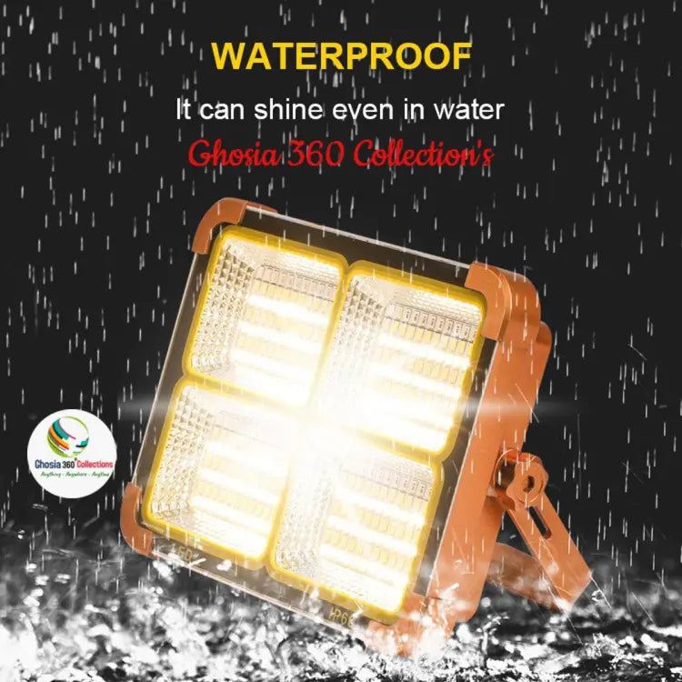 15000 MAH SOLOR POWER BANK WITH 200W LED Solar Work Light with 4 Modes, Waterproof Portable Solar Power Outdoor Working Light